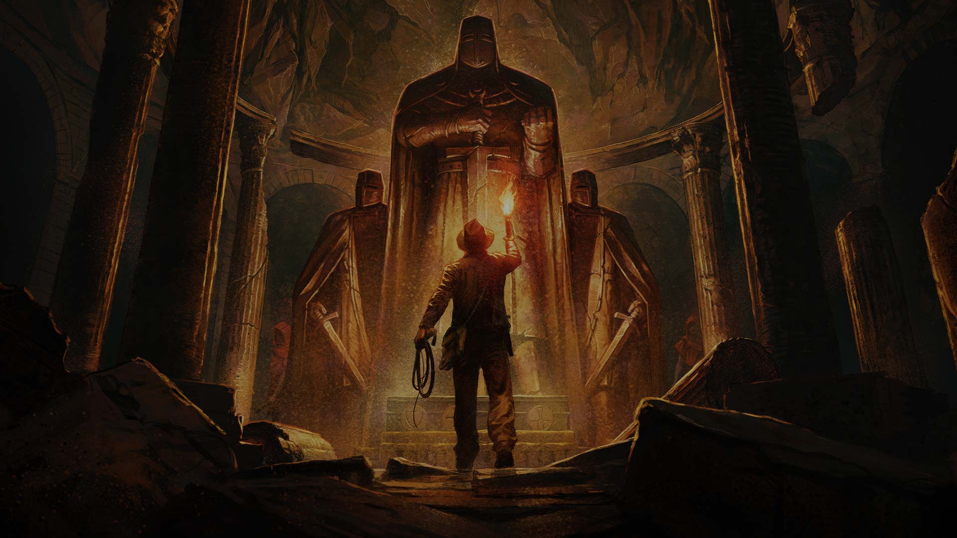 Adventure explorer in ancient temple